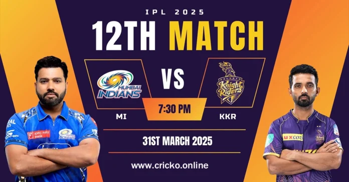 MI vs KKR IPL 2025 Match No 12